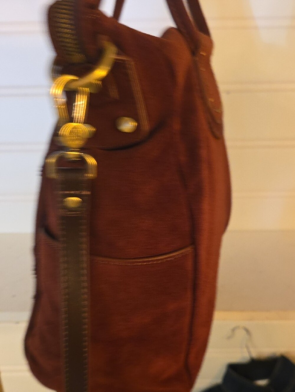 HOBO Chocolate Brown Suede Embroidered Shoulder Bag - Picture 5 of 10